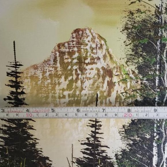 RARE VINTAGE FIND "CARTER" OIL PAINTING LANDSCAPE TREES & SNOW DUSTED MOUNTAIN - Picture 5 of 10